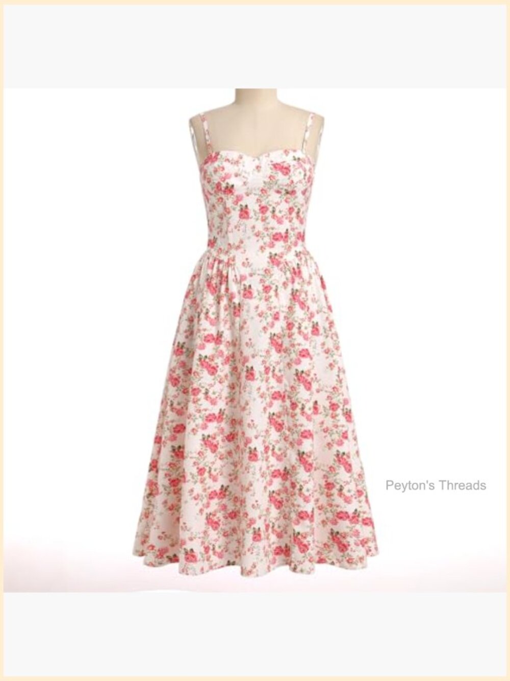 Women Corset Midi Dress Flowy Spaghetti Straps Bustier Summer Dress - Picture 4 of 7